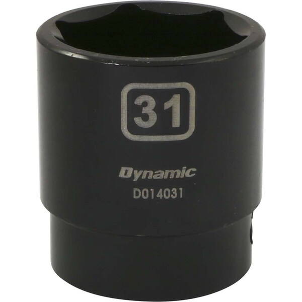 Dynamic 1/2" Drive Standard Socket, Black Phosphate, Tools 1/2" Drive 6 Point Metric, 31mm Standard Length D014031 - main
